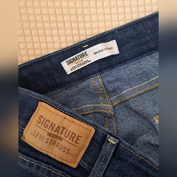 SIGNATURE by LEVI STRAUSS Men's MID Rise Straight Cut Blue Jeans - Picture 8 of 10